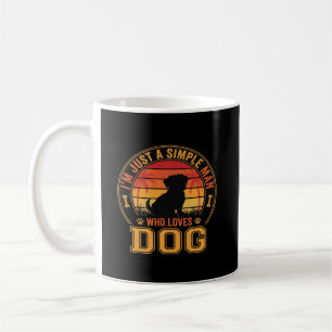 Caneca De Café Amante de Cães Homem Simples Retro Pôr do Sol