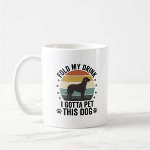 Caneca De Café Amante de Cão Engraçado Vintage Dobre Minha Bebida