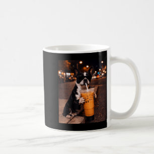 Caneca De Café amante de cão terrier de Boston bebendo café gelad