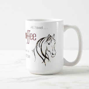 Caneca De Café Amante de Cavalo em Aquarela