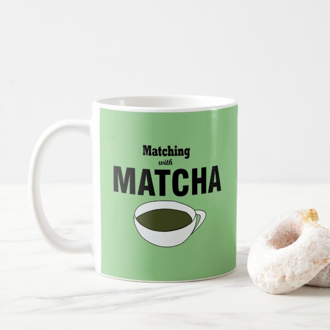 Caneca De Café Amante de Chá Verde Matcha (Com Donut)
