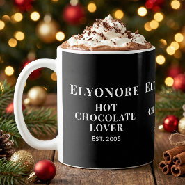 Caneca De Café Amante de Chocolate Quente Personalizado Letra Bra