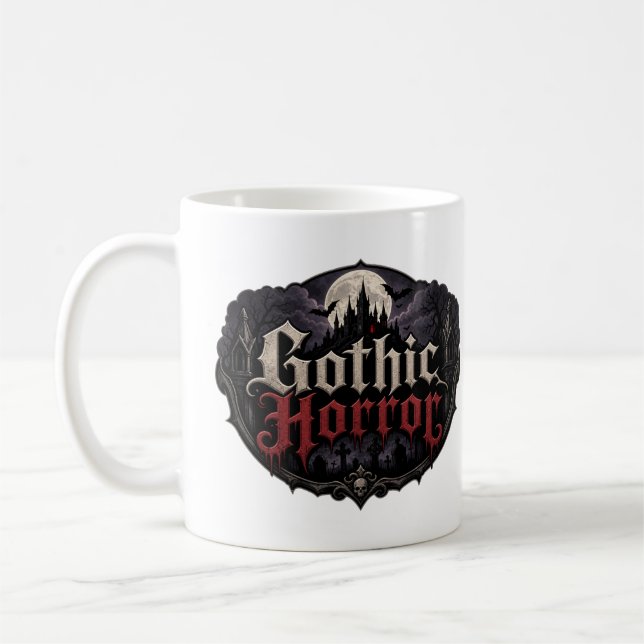 Caneca De Café amante de ficção de terror gótico (Esquerda)