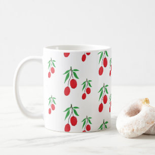 Caneca De Café Amante de Fruta Tropical Exótica Folha Verde de Li