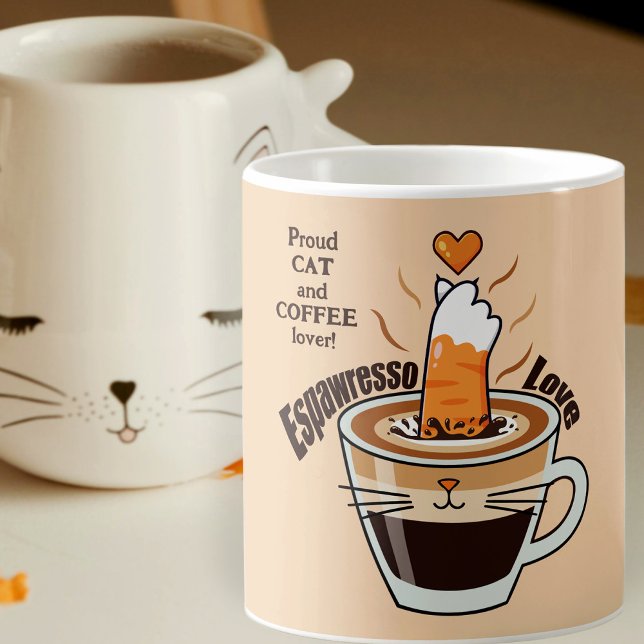 Caneca De Café Amante de Gato Café Tons Neutros Rústicos Engraçad (Criador carregado)