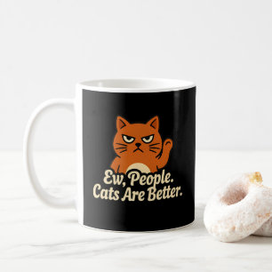 Caneca De Café Amante de Gatos Engraçados Uau Pessoas Gatos São M