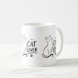 Caneca De Café Amante de Gatos – Gato Minimalista Fofo