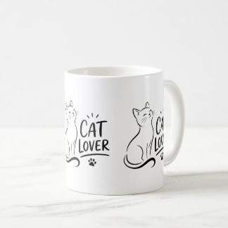 Caneca De Café Amante de Gatos – Gato Minimalista Fofo