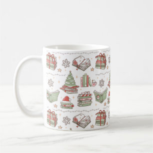 Caneca De Café Amante de Livros de Natal Aconchegante
