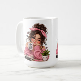 Caneca de Café Amante de Livros Fofa, Caneca de Me
