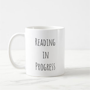 Caneca De Café Amante de Livros Minimalista Leitura em Andamento