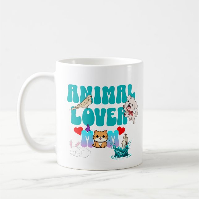 Caneca De Café Amante de os animais Mãe (Esquerda)
