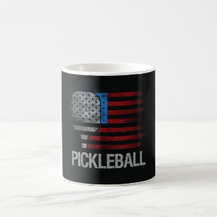 Caneca De Café Amante de Paddleball Jogador de Pickleball Bandeir
