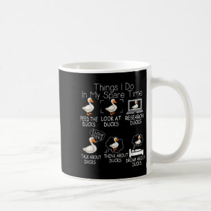 Caneca De Café Amante de Patos Engraçados 6 Coisas que Faço no Me