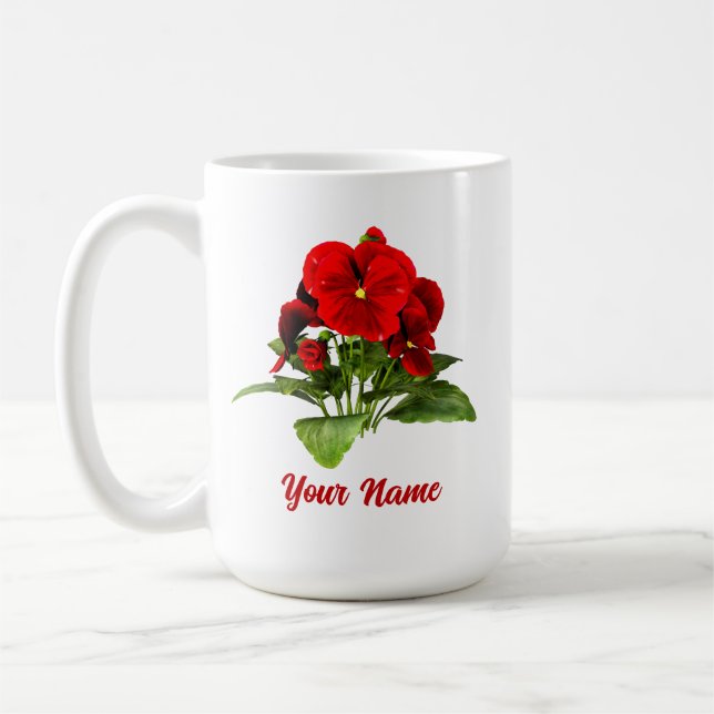 Caneca De Café Amante de Pensamentos Florais Personalizado (Esquerda)