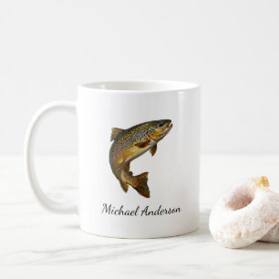Caneca De Café Amante de Pesca Personalizado – Design de Pesca de