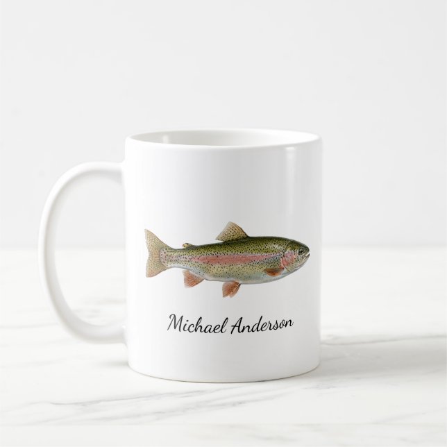Caneca De Café Amante de Pesca Personalizado – Design de Pesca de (Esquerda)