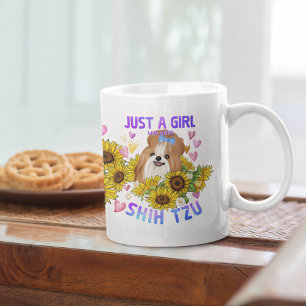 Caneca De Café Amante de Shih tzu Girassol Amante de Cães Treinad
