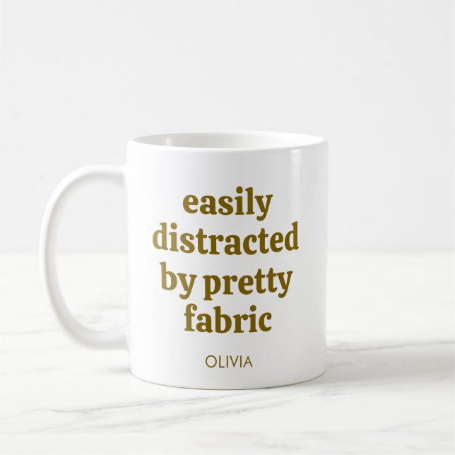 Caneca De Café Amante de Tecidos Citação Divertida de Quilter Per (Esquerda)