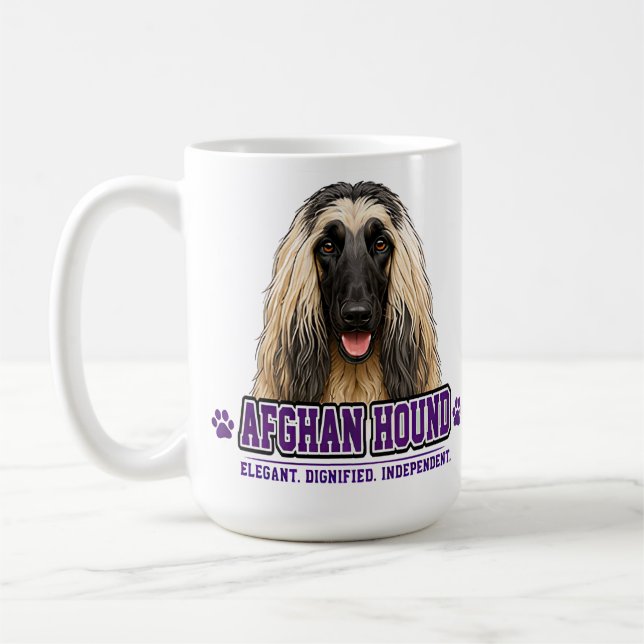 Caneca De Café 🐾 Amante do Afghan Hound 🐾 (Esquerda)