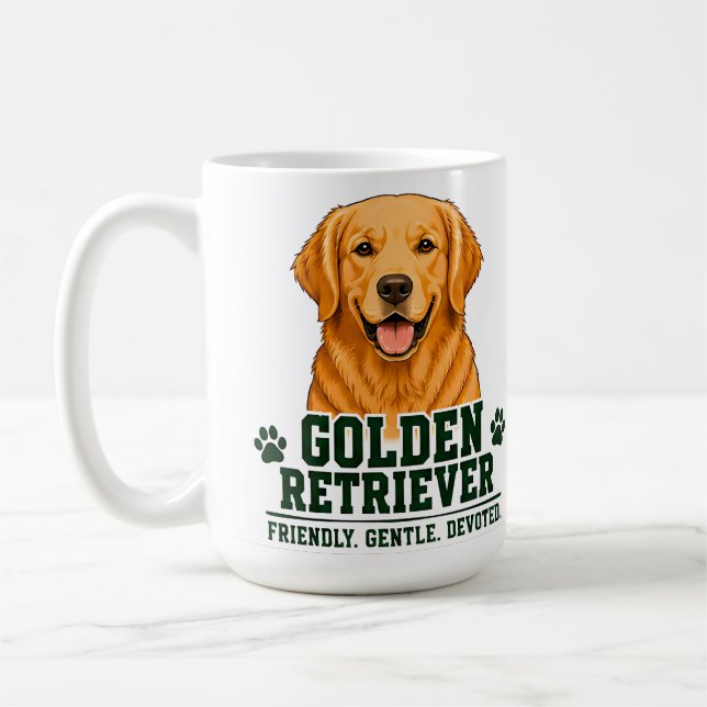 Caneca De Café 🐾 Amante do Golden Retriever 🐾 (Esquerda)