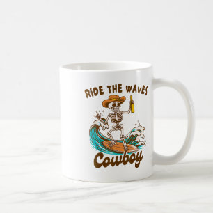 Caneca De Café Amante do Surf na Praia de Verão Ocidental Cavalga