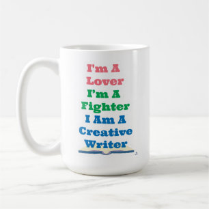 Caneca De Café Amante Lutador Escritor Criativo Autor Motto Épico