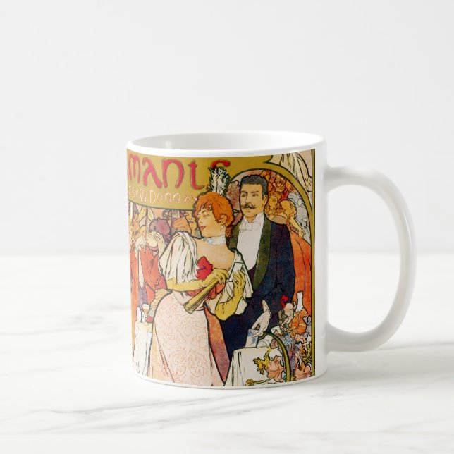 Caneca De Café Amantes, Alphonse Mucha (Direita)