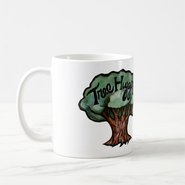 Caneca De Café Amantes da Natureza Verde do Hugger Árvore (Esquerda)
