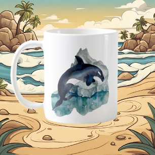 Caneca De Café amantes de baleias árticas bonitas adicionam mono