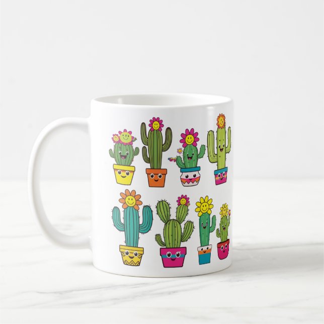 Caneca De Café Amantes de cactos fofos (Esquerda)