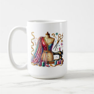 Caneca De Café Amantes de costura em forma de corte, adicionar mo