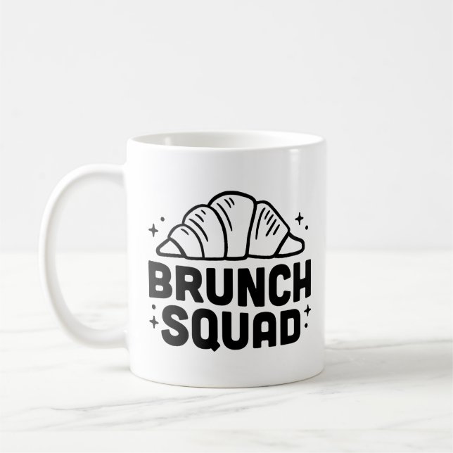 Caneca De Café Amantes de croissant de esquadrão Brunch (Esquerda)