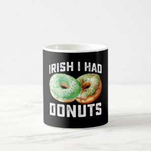 Caneca De Café Amantes de Donuts Irlandeses Divertido Dia de São 