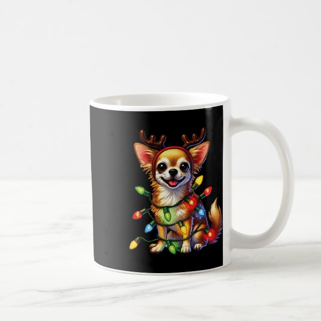 Caneca De Café Amantes de os animais Pet Chihuahua Dogs Reindeer  (Direita)