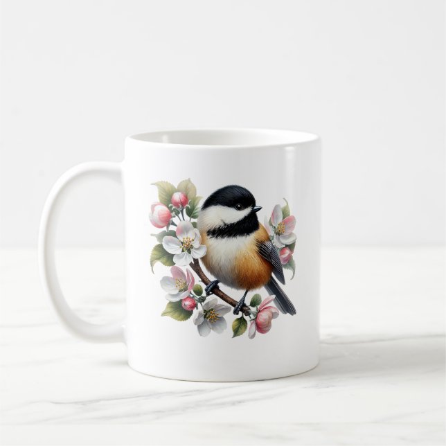 Caneca De Café Amantes de passarinhos cute chickadee adicionam mo (Esquerda)