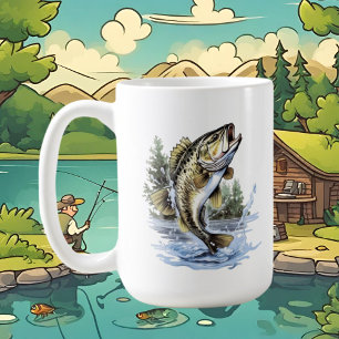 Caneca De Café Amantes de pesca legal adicionam monograma