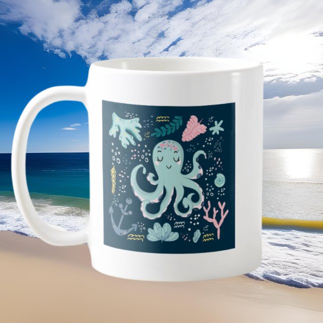 Caneca De Café amantes de polvos do oceano fofo (Criador carregado)