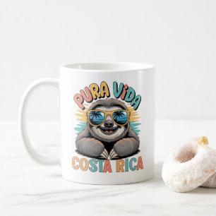 Caneca De Café Amantes de Preguiça Pura Vida Costa Rica Relaxado