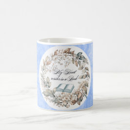 Caneca De Café Amantes do Livro Buquê da Flor Azul