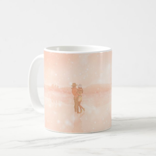 Caneca De Café Amantes em um lago congelado (Frente Esquerda)
