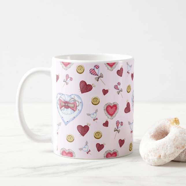 Caneca De Café Amar Cura de Coração            (Com Donut)