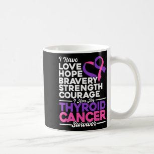 Caneca De Café Amar Esperança Força de Bravura Cancer da Tiroide