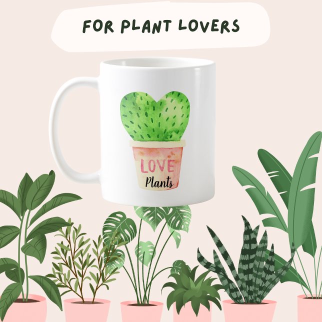 Caneca De Café Amar Plantas Aquarela (Criador carregado)
