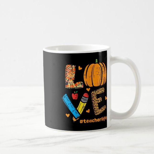 Caneca De Café Amar Professor Pumpkin Leopard Queda outono Outono (Direita)