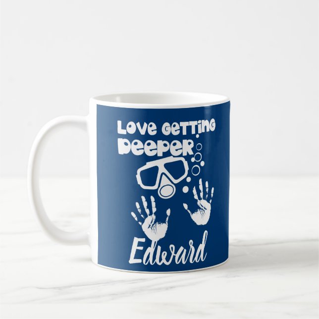 Caneca De Café Amar se aprofundando (mergulho Scuba) (Esquerda)