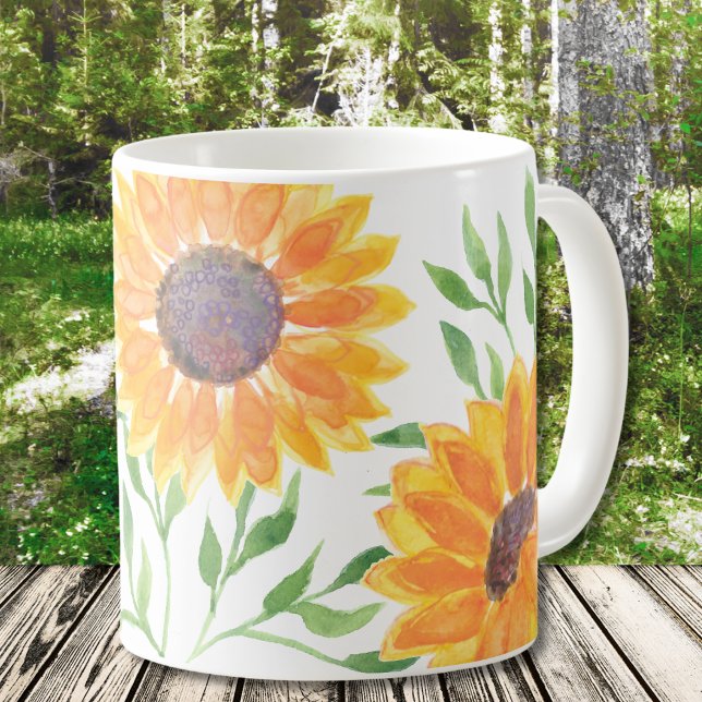 Caneca De Café Amarelo Amarelo Girassol (Criador carregado)