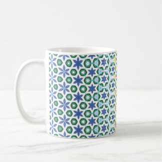 Caneca De Café Amarelo Azul Cheerful Padrão