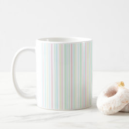 Caneca De Café Amarelo azul da hortelã do rosa Pastel listrado do