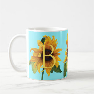 Caneca De Café Amarelo-Brilhante Girassol Cama Botânica